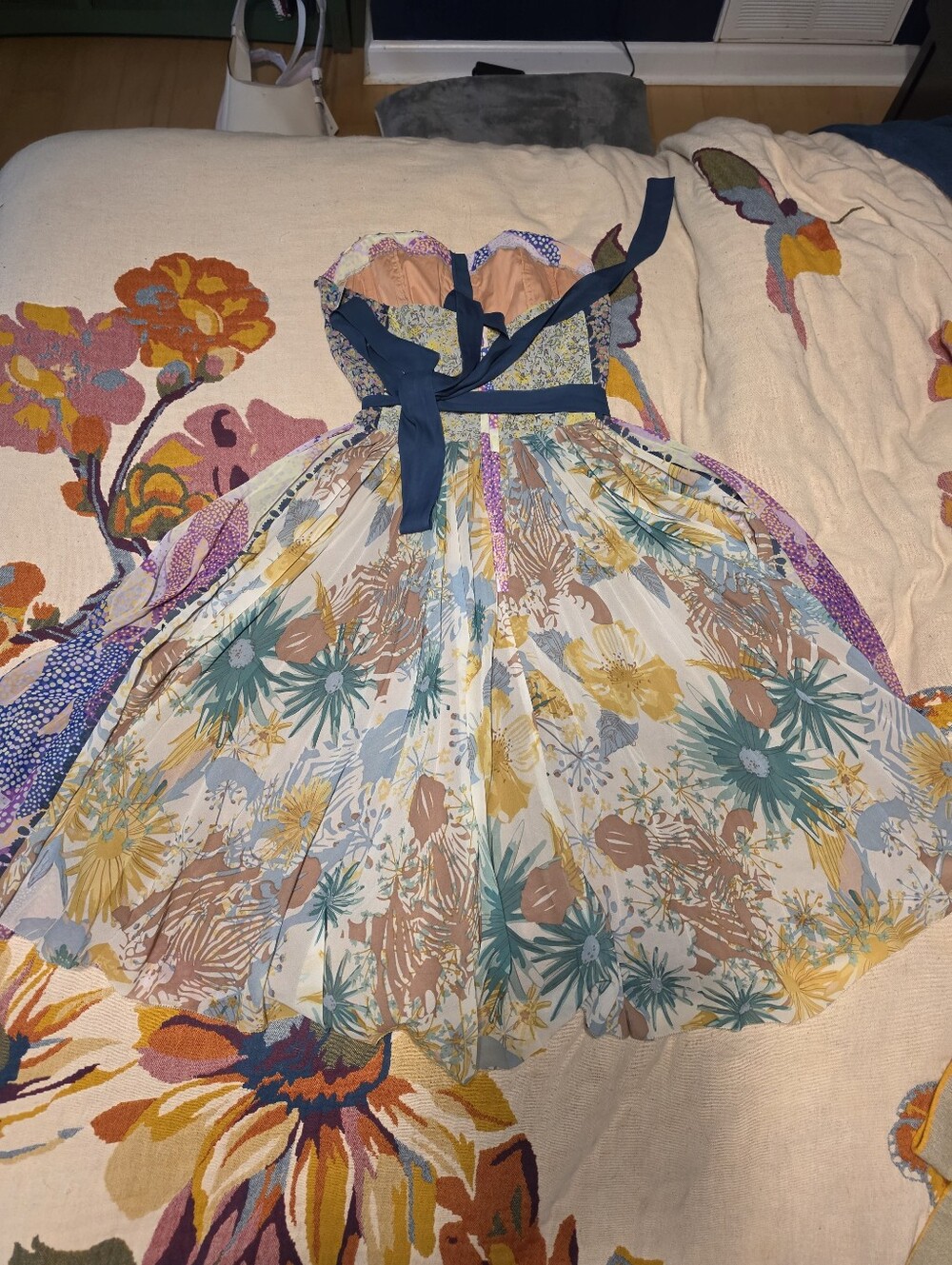 Anthropologie Wilderflora Patchwork Byron Lars Beguile Dress Size 8. - Picture 2 of 3